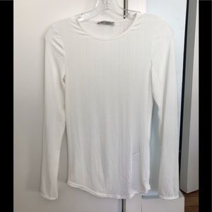 Zara women’s ecru sheer top size S